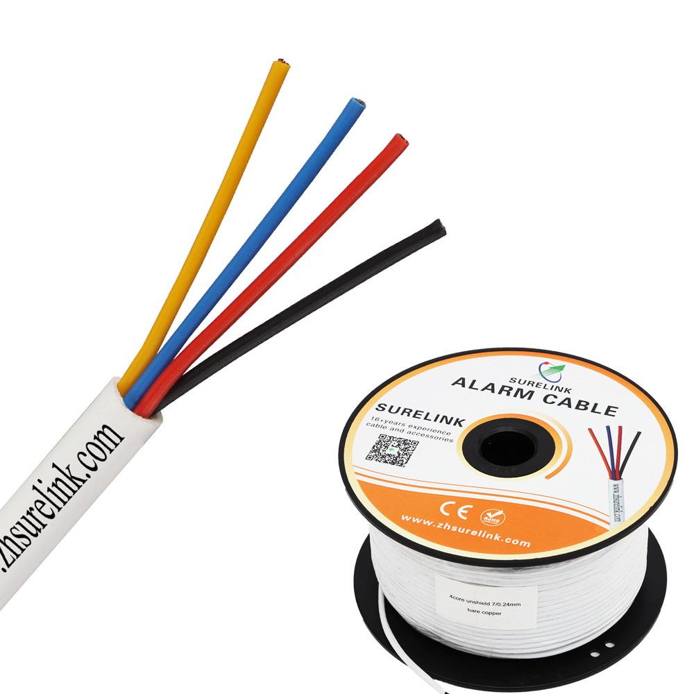 Security Cable signal Cable Alarm Cable 24awg Tinned Copper Shielded Unshielded 4core 警报线