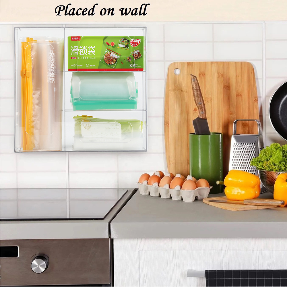 Plastic Ziplock Food Bag Storage Organizer For Drawer