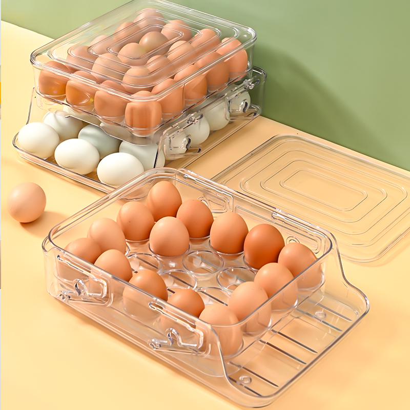 Foldable 2-tier egg storage holder