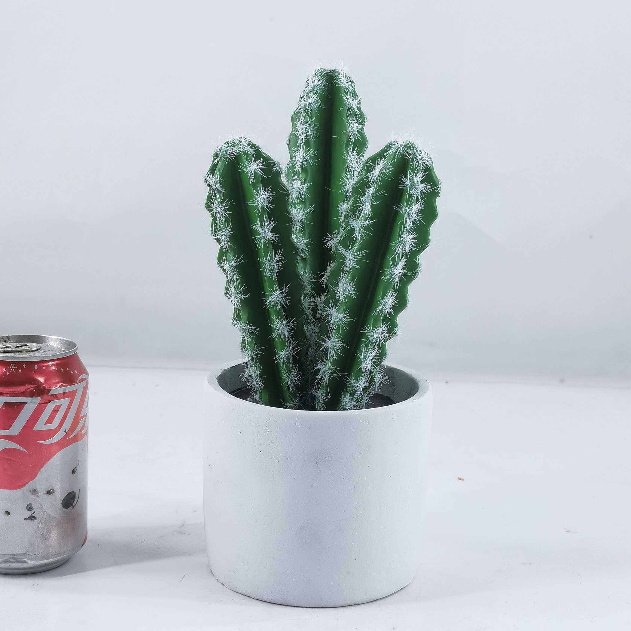 28cm H Cactus in cement pot