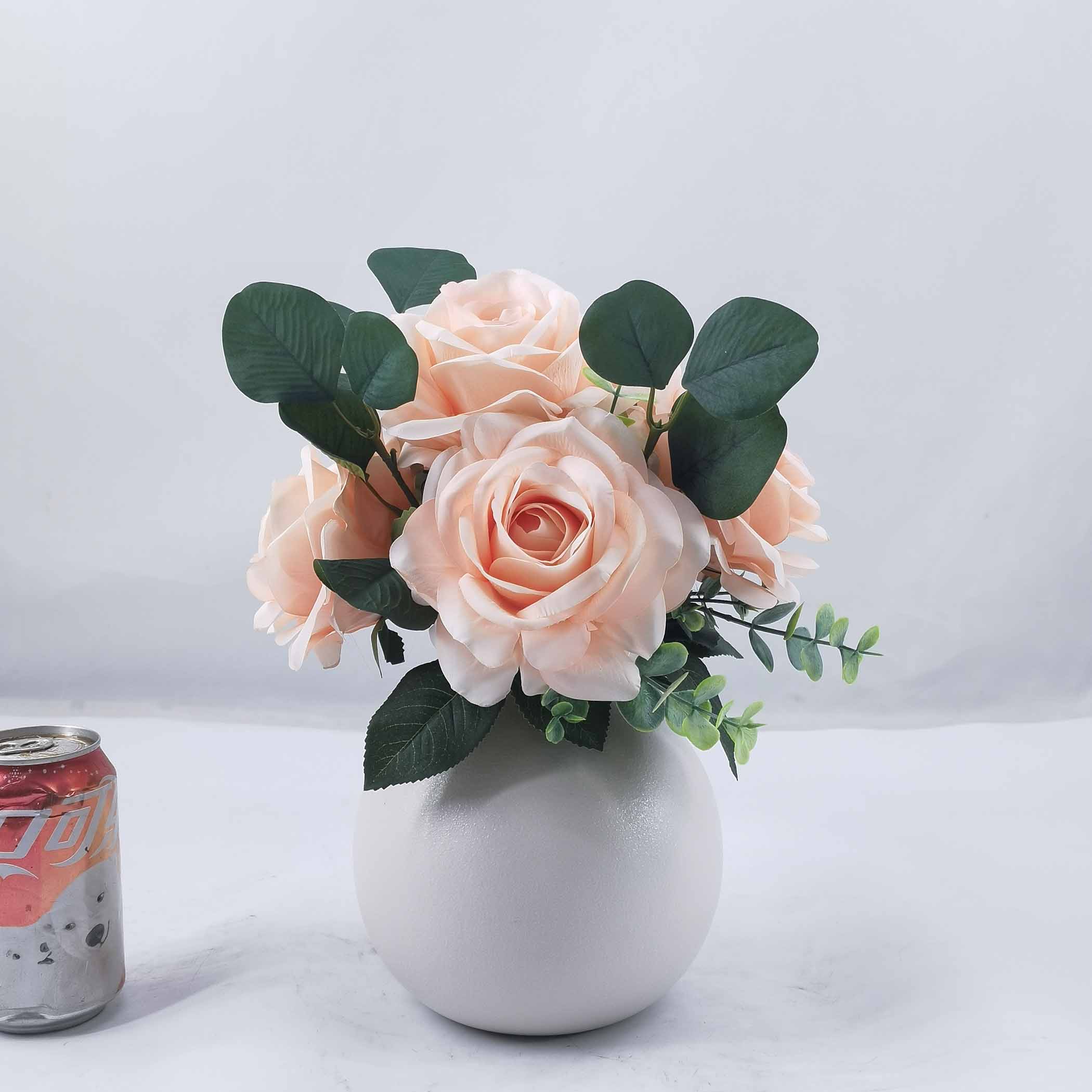 35cm H rose in ceramic pot