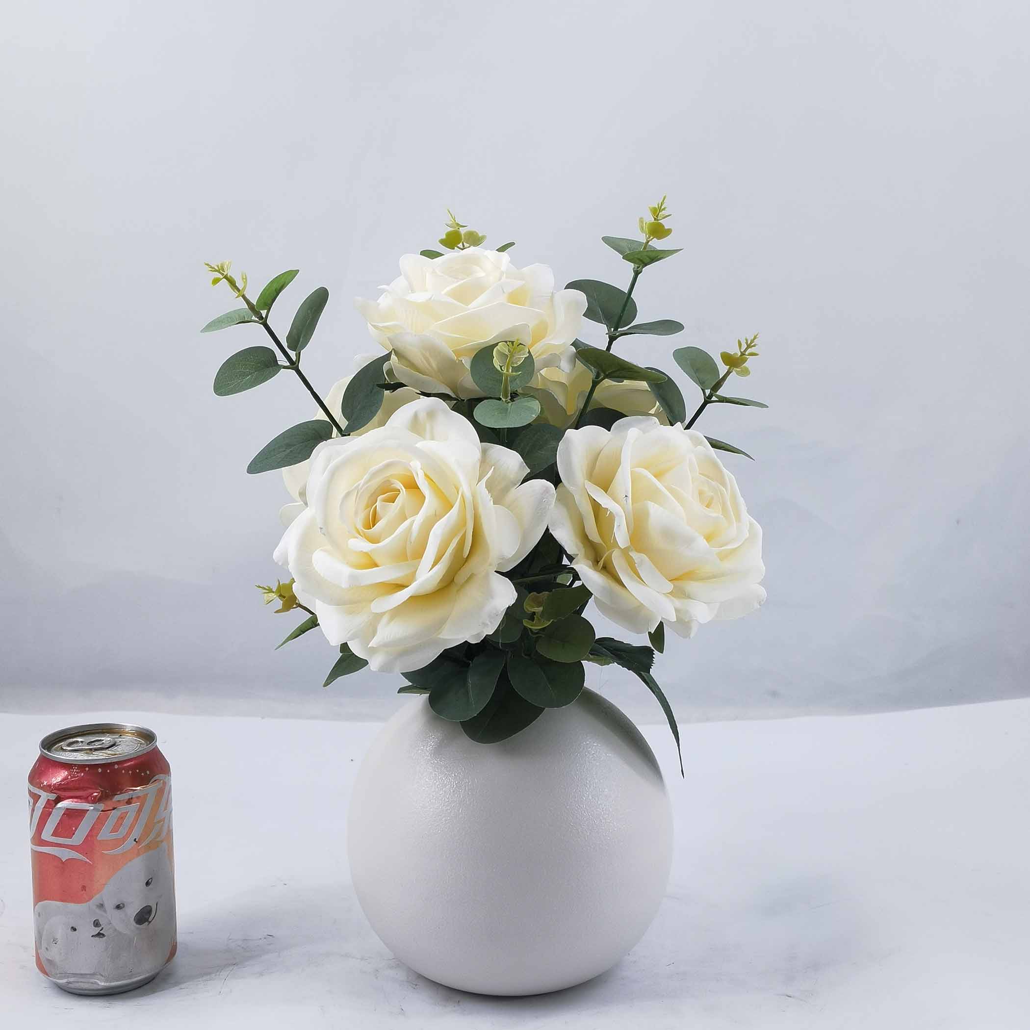 35cm H rose in ceramic pot