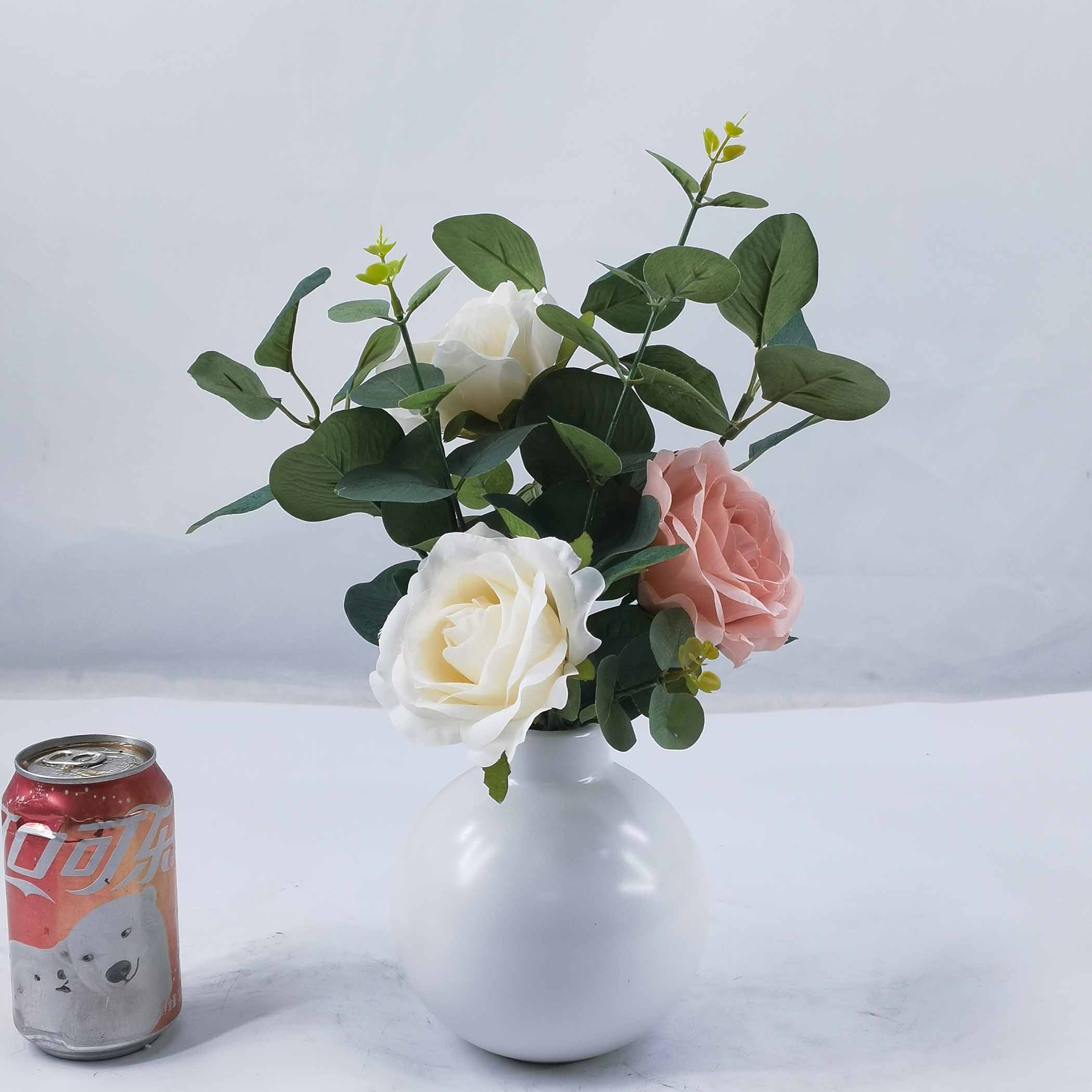 35cm H rose in ceramic pot