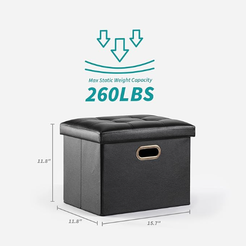 2 Pack Folding Storage Ottoman