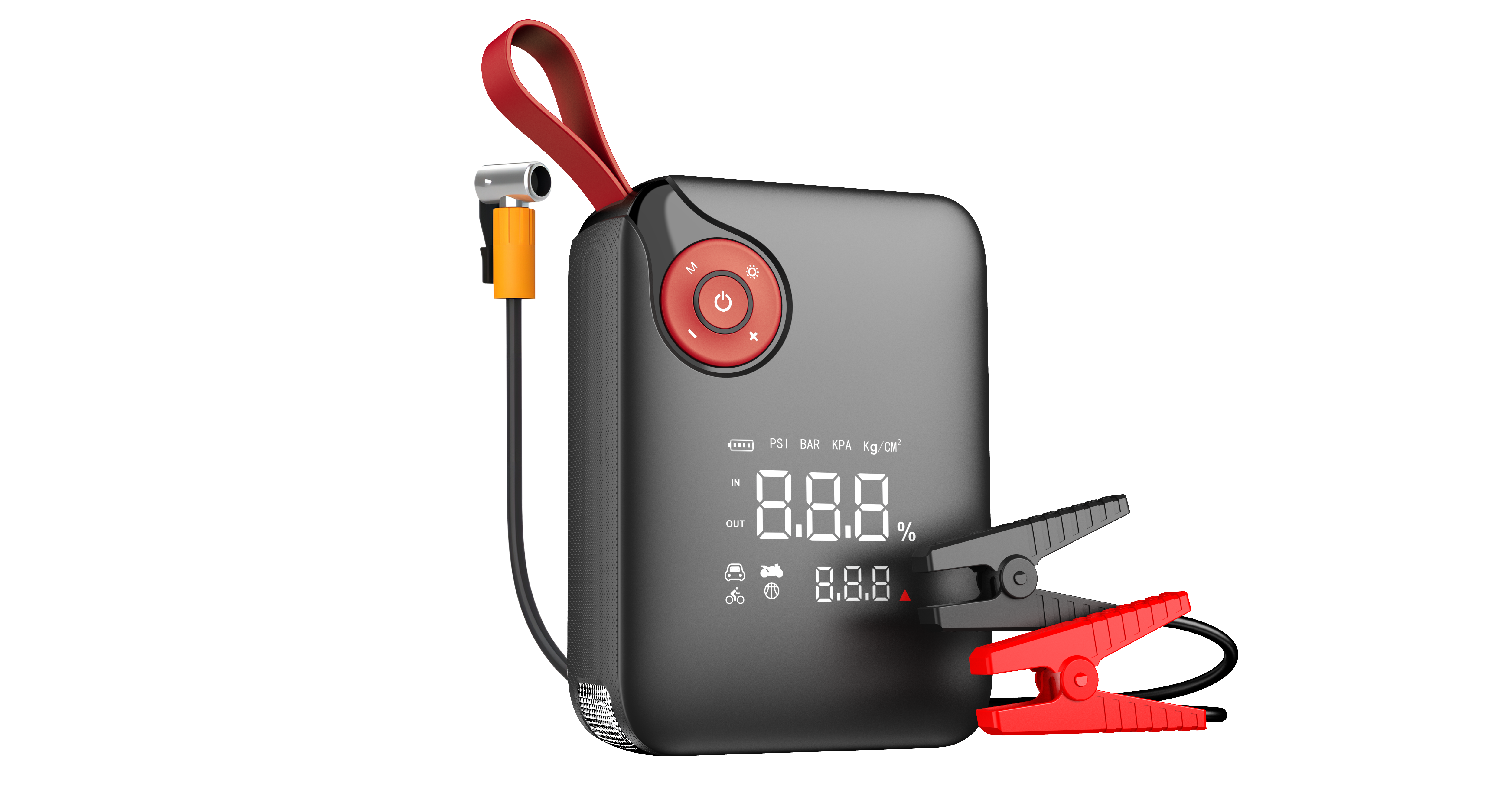 4 in 1 Jump Starter with Air Compressor Multipurpose Portable Car Battery Booster and Power Source