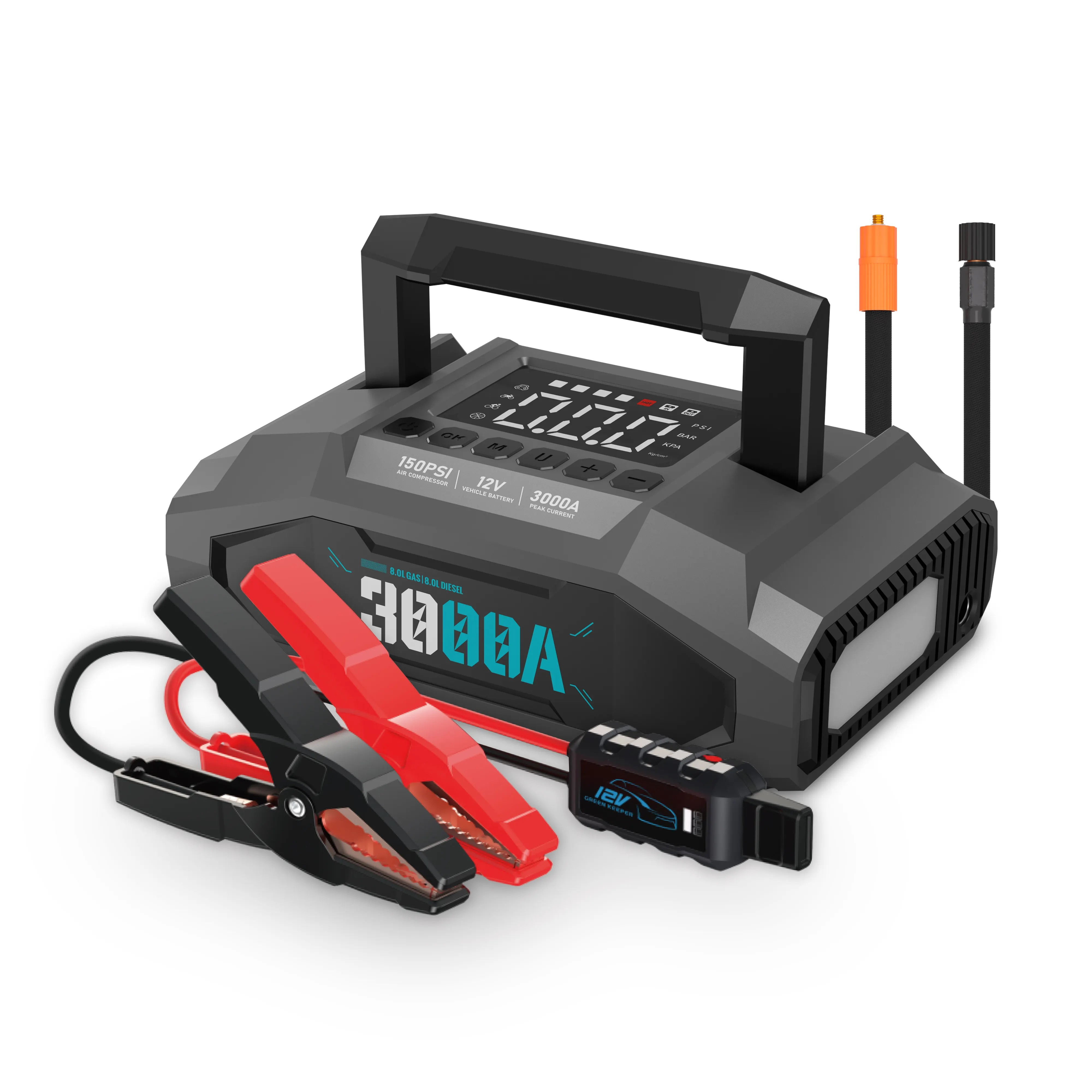 4 in 1 Functions Portable Car Jump Starter with air Pump Emergency Car Jump Starter Tire Inflator