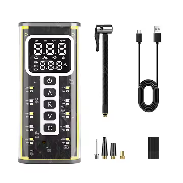 2025New Design Air Pump Car Tire Inflator Intelligent Wireless with Lighting Car Air Compressor