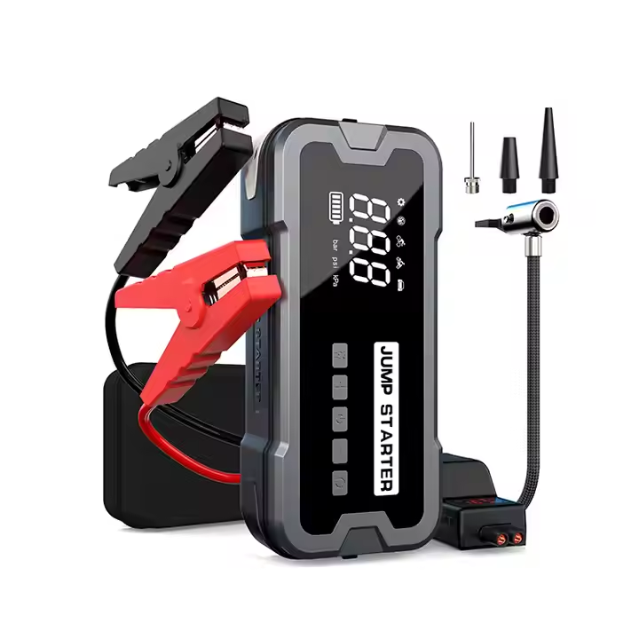 Portable 4-in-1 Battery Booster Car Jump Starter Power Bank With Air Pump Automotive Emergency Tool
