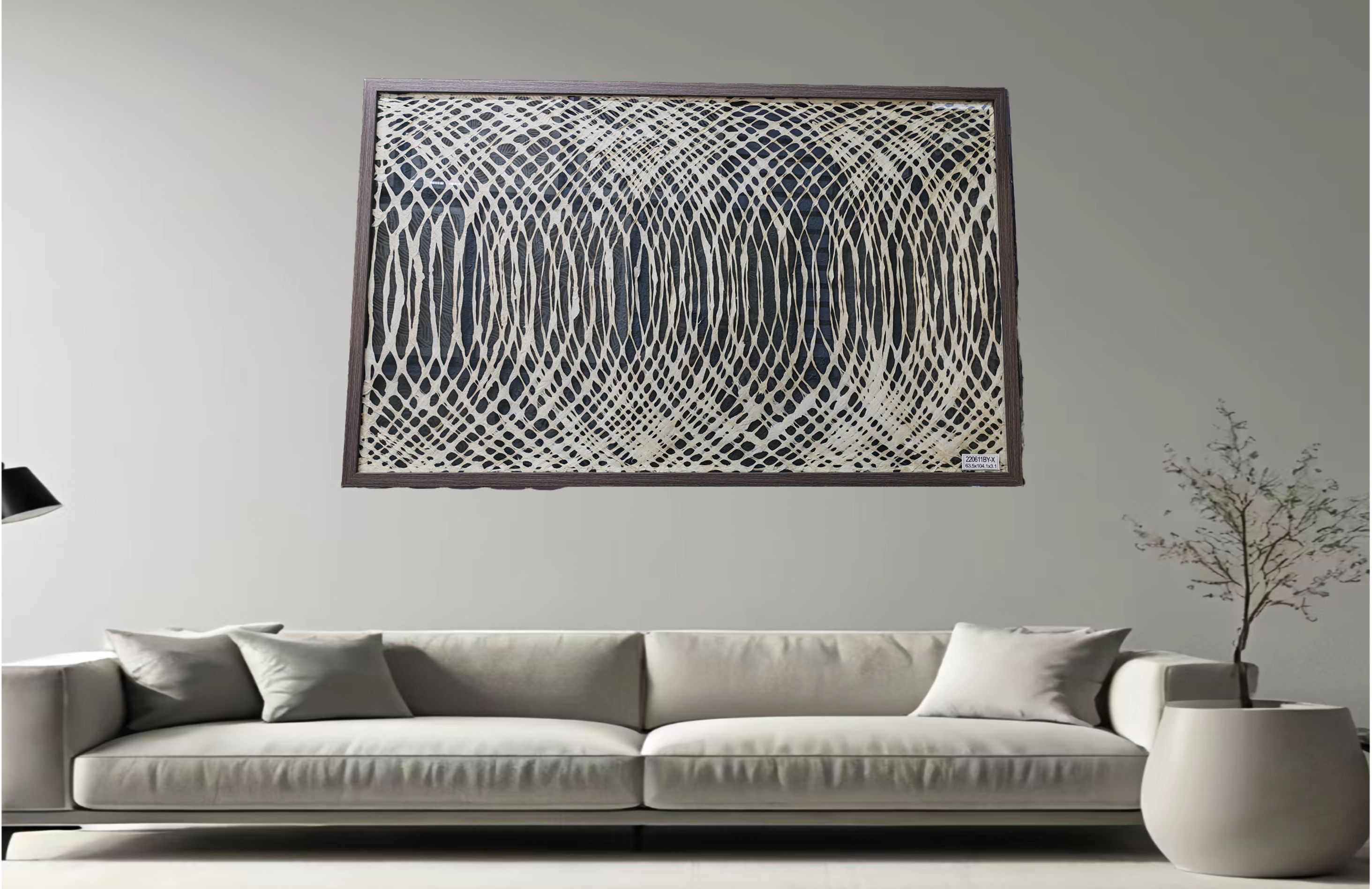 Tengya Craft Wall Decoration Painting Natural Bark Handmade Weaving Geometric Lines