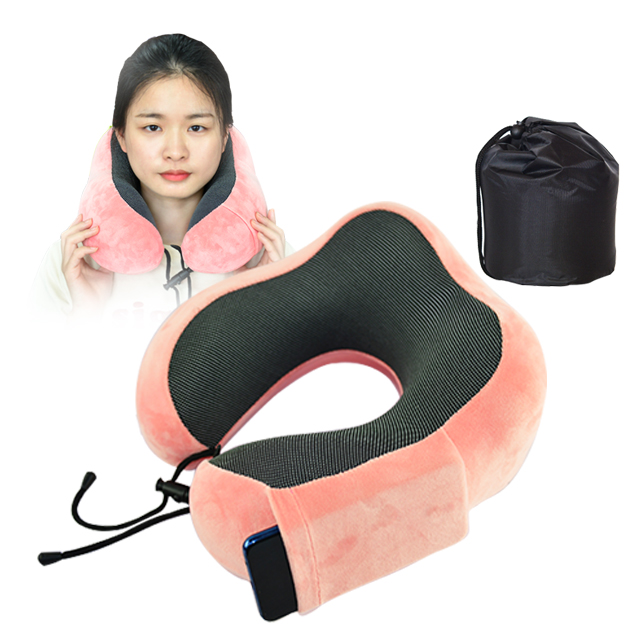 Portable Slow Rebound Memory Foam U-shaped Cervical Pillow Skin Friendly Neck Support Pillow