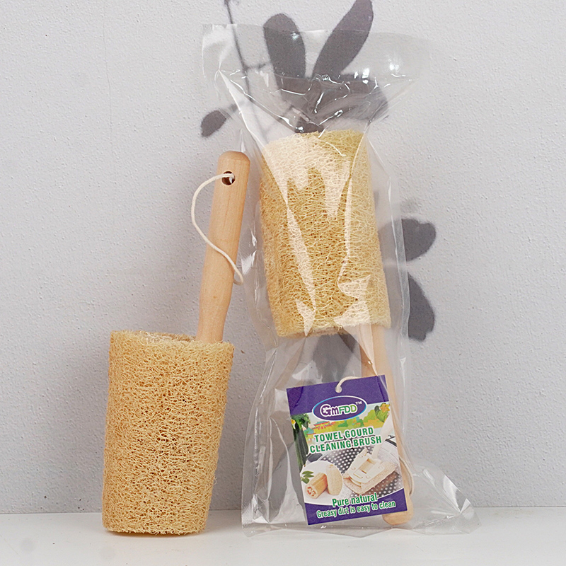 Soft loofah cleaning brush