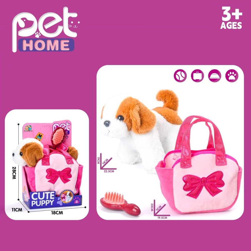 Stuffed dog basket