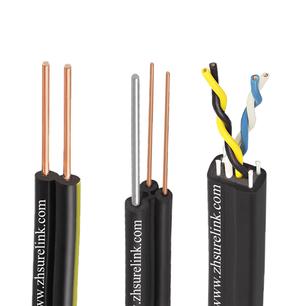 Aerial 2core Drop Wire telephone cable CCS or BC pe or pvc jacket unshielded outdoor drop cable