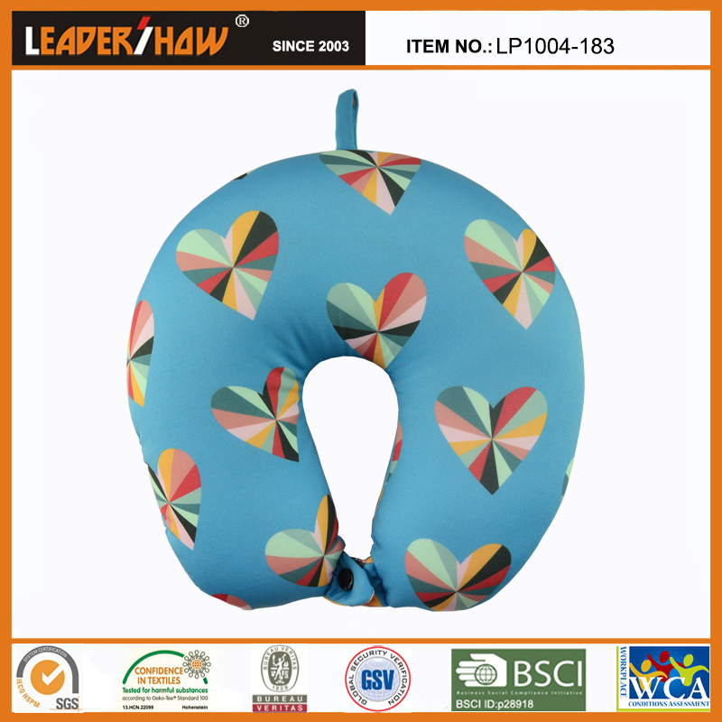 Custom printed U-shaped travel pillow