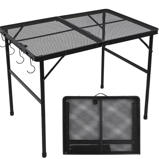 Camping barbecue folding table