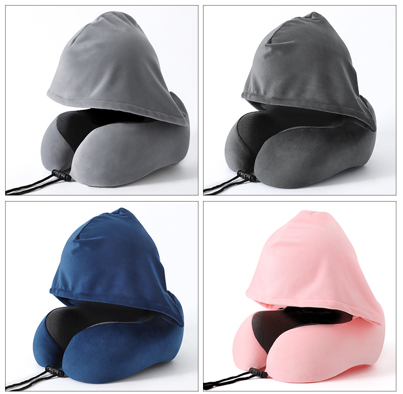 Customizable Hooded Memory Foam Neck Pillow