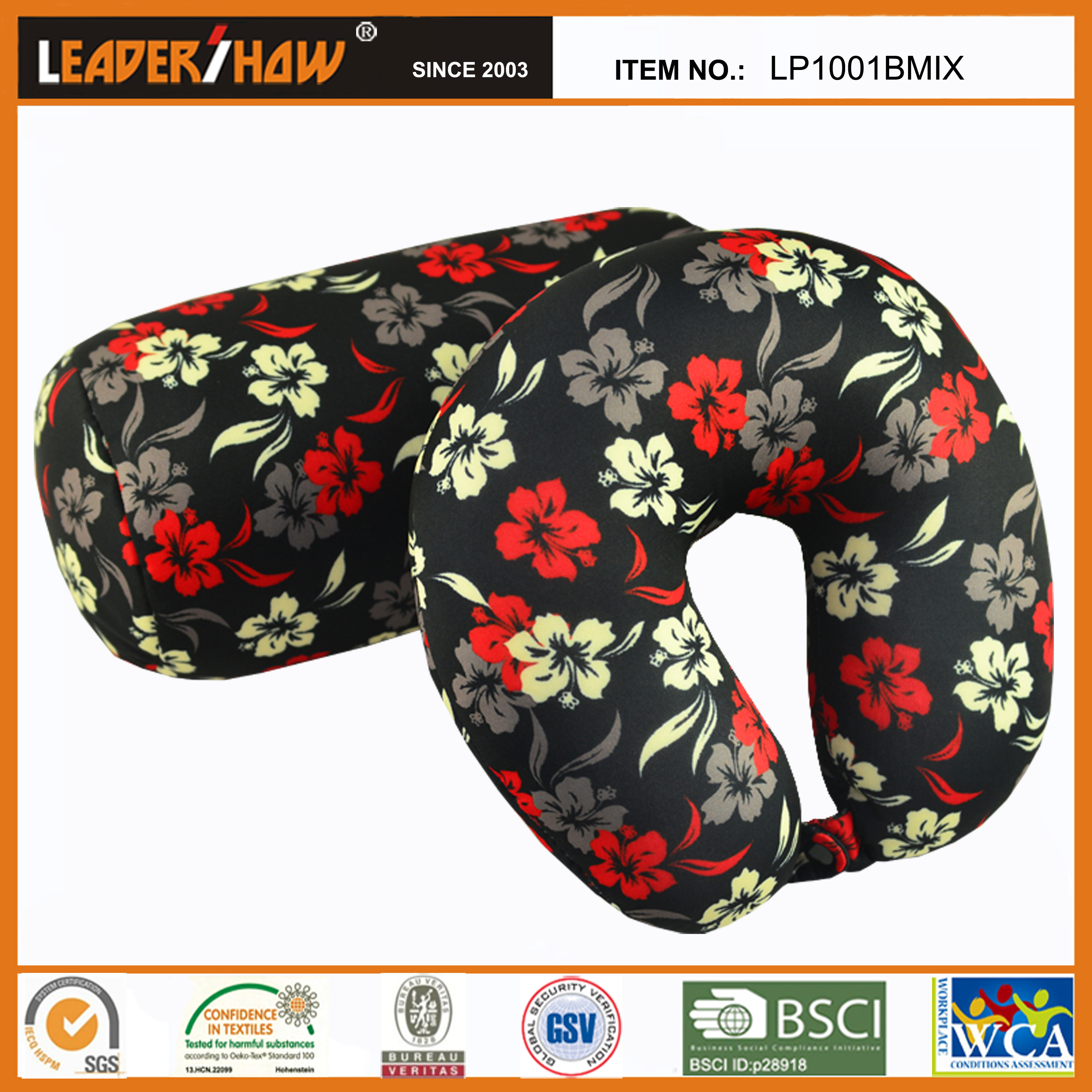 Custom Printing Pattern combination microbeads U shape pillow andTube Pillow
