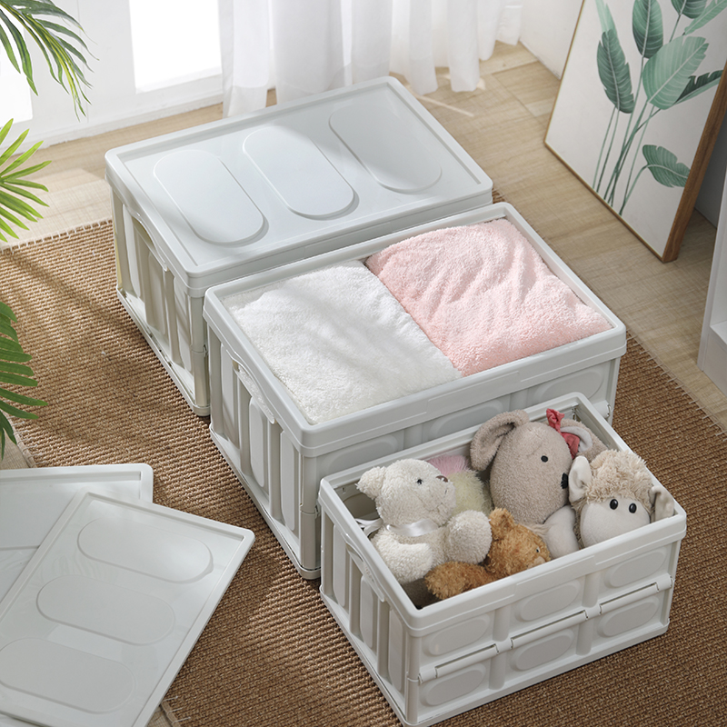 Clear Stackable Transparent Collapsible Plastic Storage Box Camping Box Folding Box