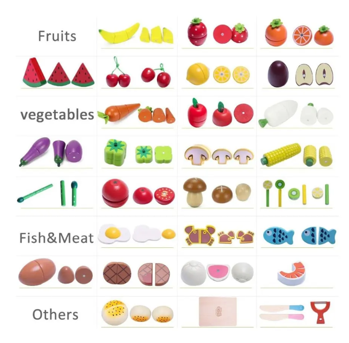 Wooden cutting fruit，cutting set