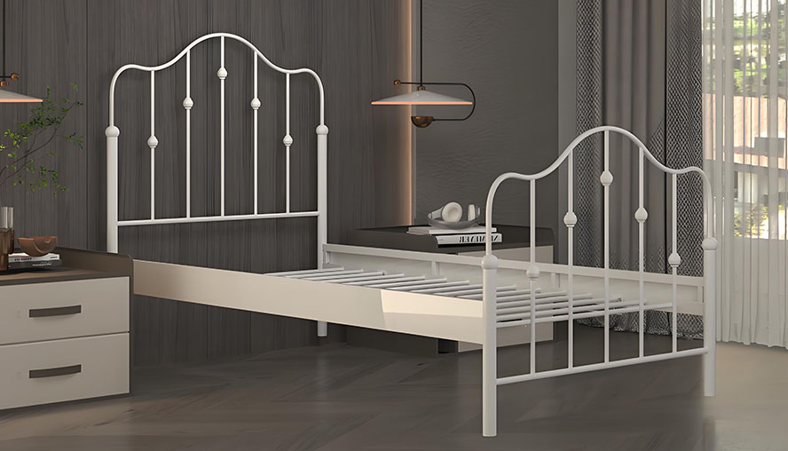Single Bed metal bed frame whit Elevated siderail