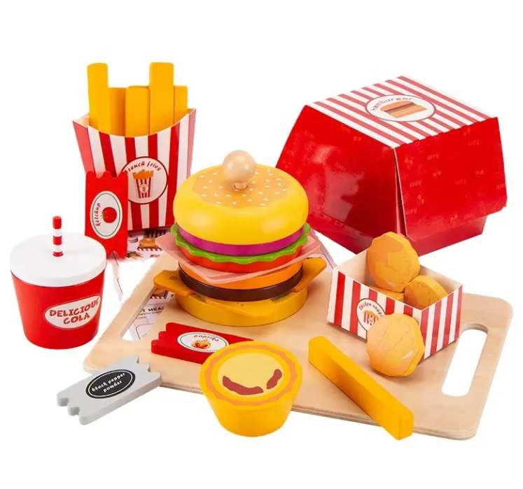 Wooden hamburger toys