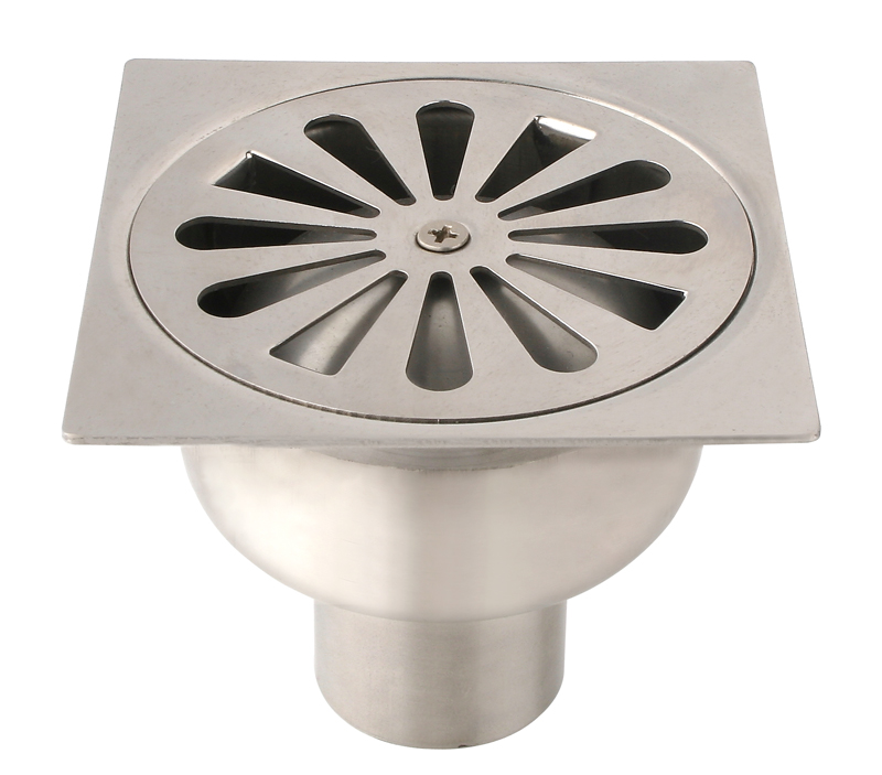 100*100mm Anti Odor Hair Catcher Stainless Steel Square Shower Floor Drain