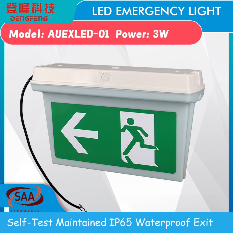 Exit Sign Waterproof IP65 LED Emergency Exit Light Running Double Sided Duration 3 Hours