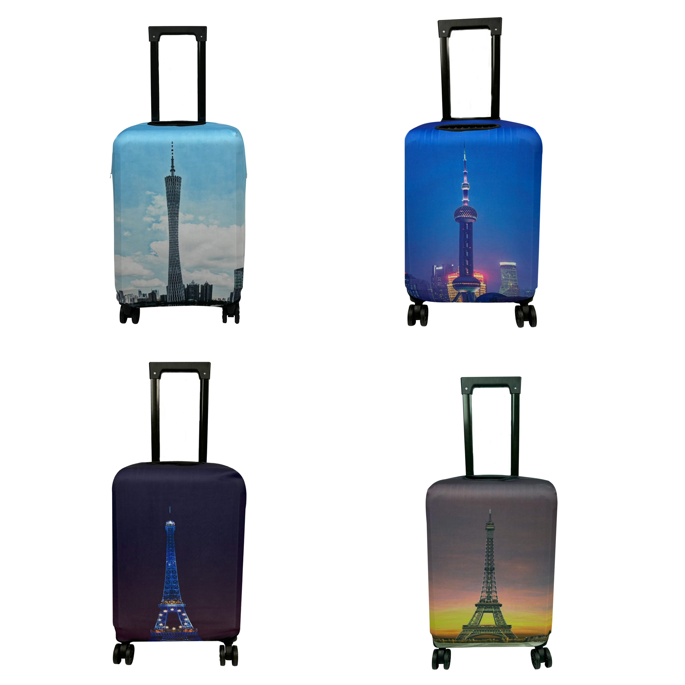 Colorful Suitcase Cover High Elasticity Custom Spandex Luggage Protector Cover