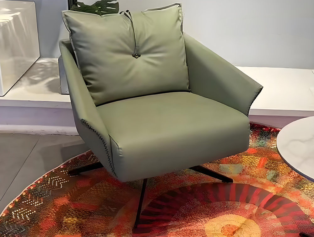 Modern Swivel Accent Chair, 360-Degree Rotating, PU Leathe
