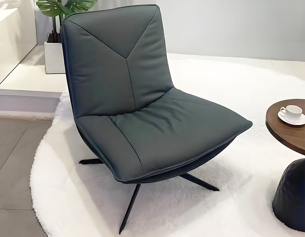 Uetco Modern Swivel Accent Chair, 360-Degree Rotating, PU Leathe