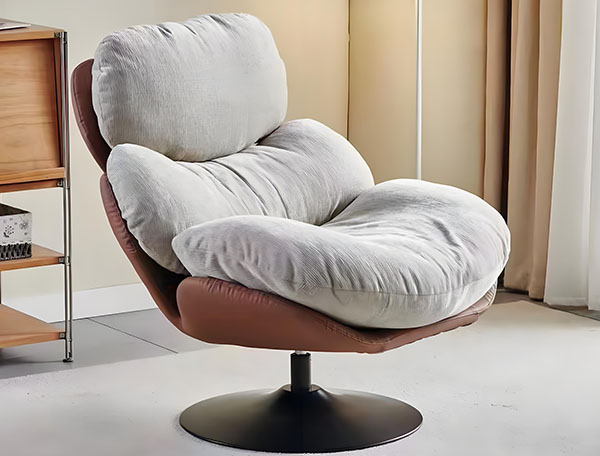 Modern Swivel Accent Chair, 360-Degree Rotating, PU Leathe