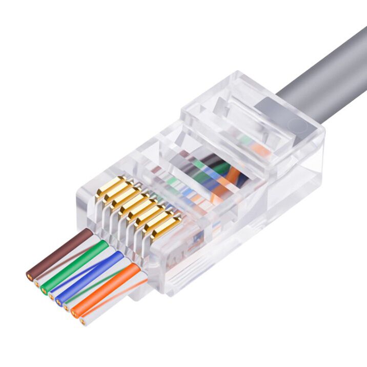 8P8C RJ45 Plug Shielded or Unshielded Ftp Cat5e Connector Utp Cat5e Cat6 50U Network Cable Connector