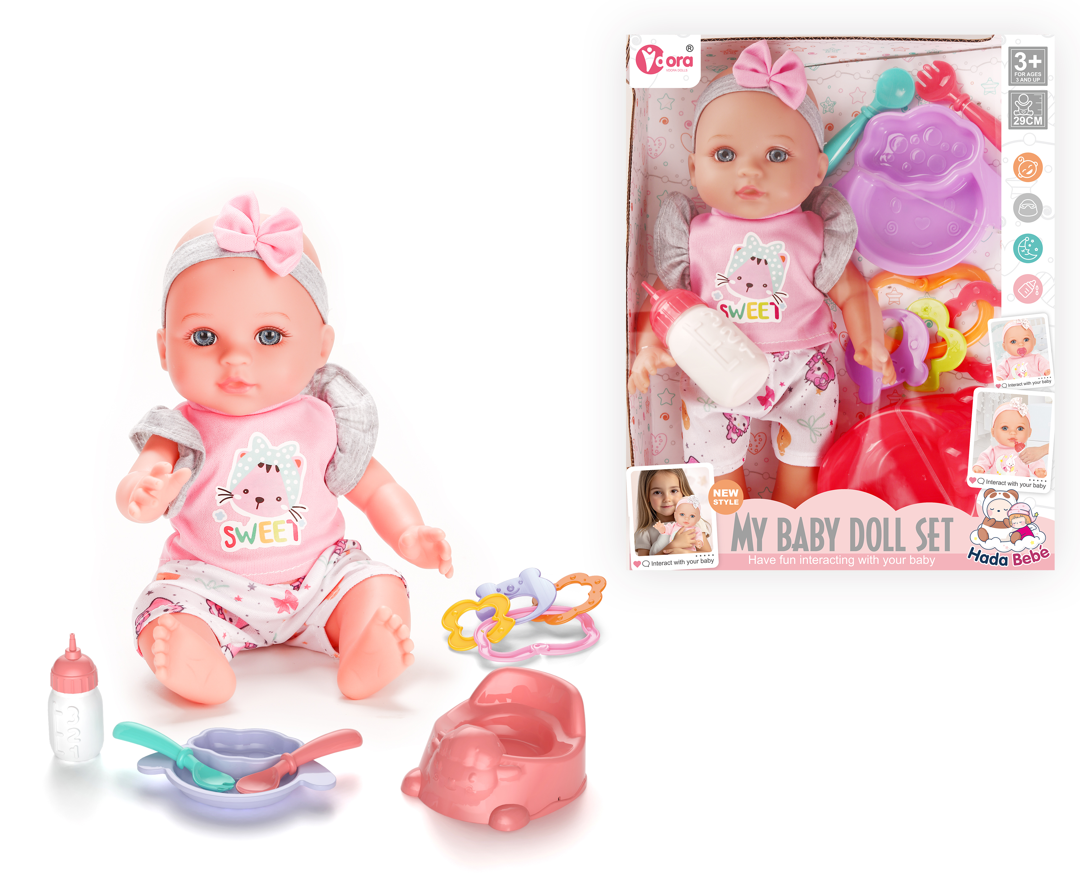 12 "4 tone vinyl doll set