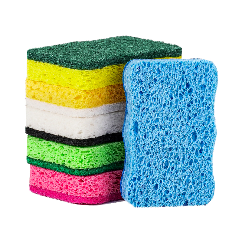 Double-sided polyester with emery scouring and cellulose sponge