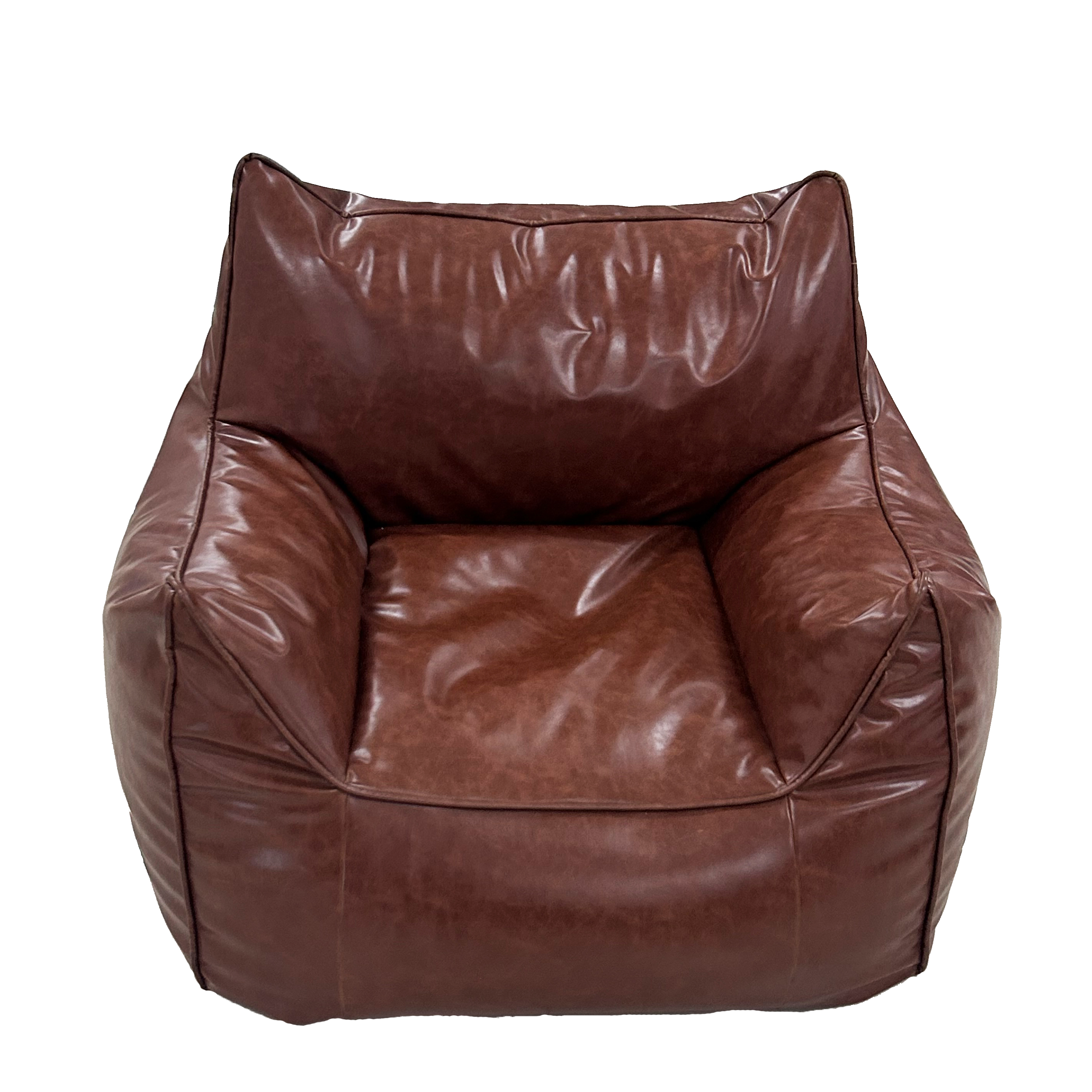 Custom PU leather microbeads filling bean bag sofa with footstep