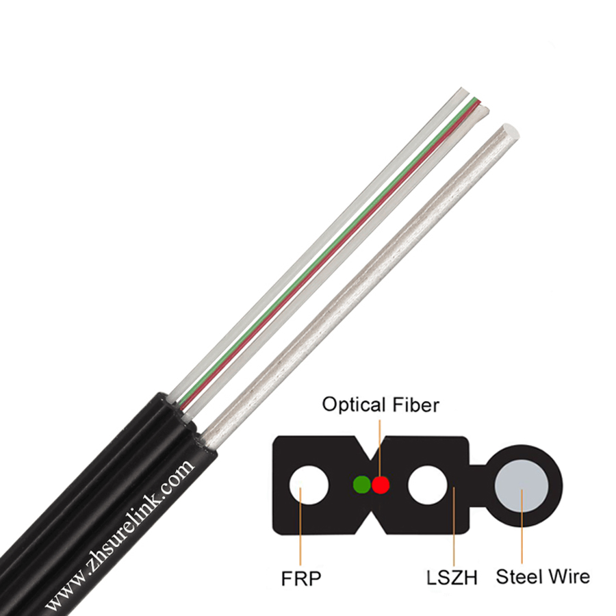 Outdoor aerial FTTH FTTX Drop Cable with 1core 2core Fiber Optical Flat Cable GJYXFCH