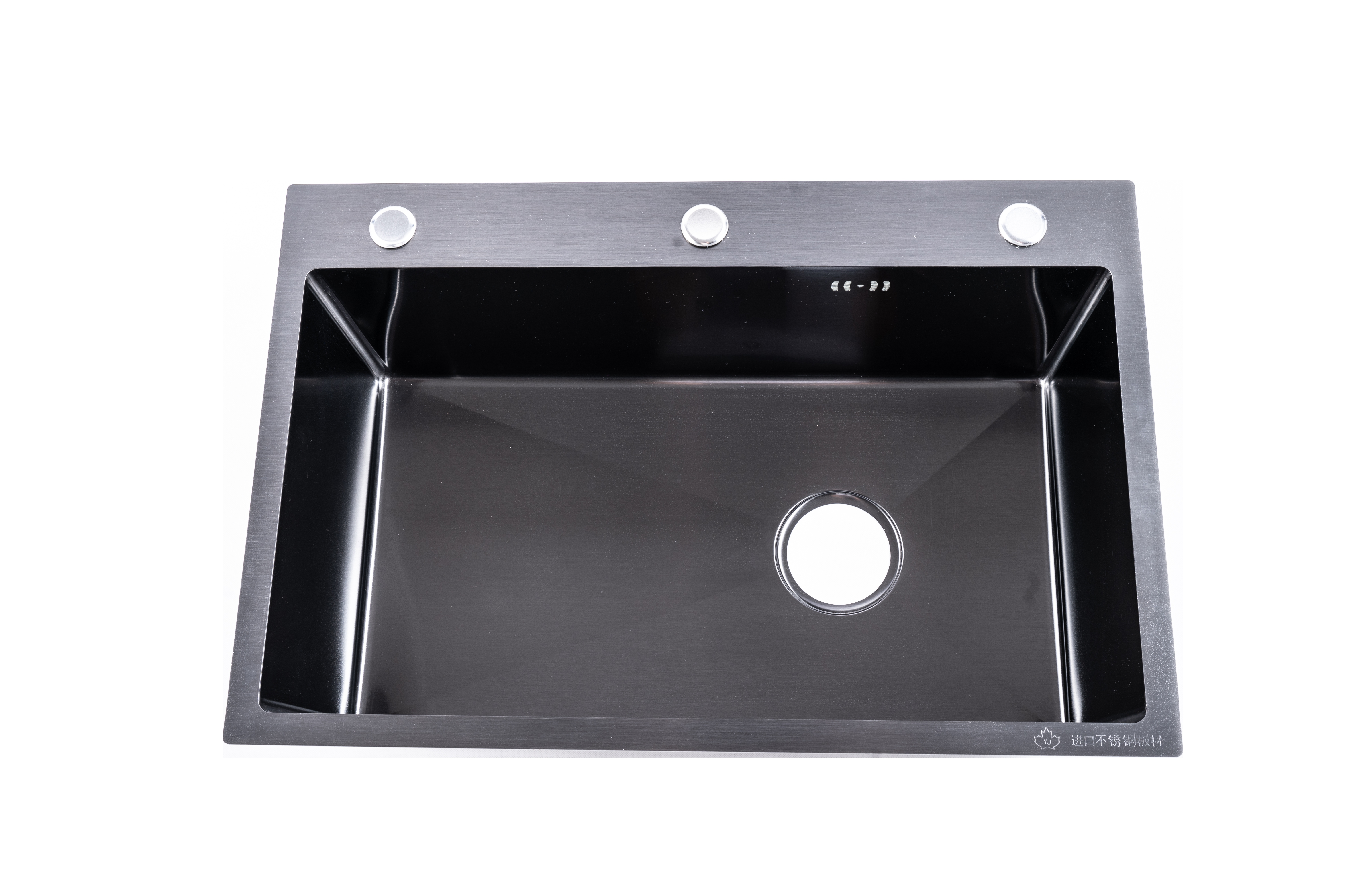 Y3102 hot stainless steel sink 201 flat material nano black ABS material drain basket water device