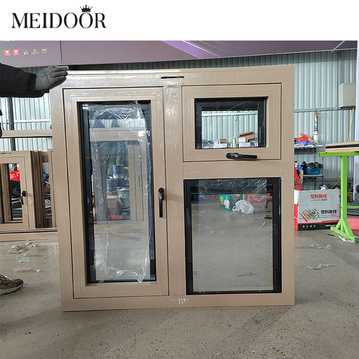 Customized Thermal Break Double Layer Tempered Glass Inward Outward Casement Window
