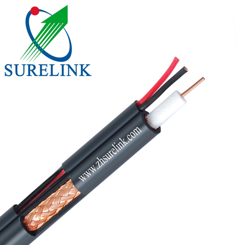 CATV/CCTV/Satellite TV Shielded Coaxial Cable with 2 Power Combo Camera rg6 rg11 rg58 rg59 rg174