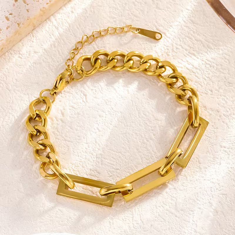 European and American Fashion Metal Stainless Steel Cold Wind Bracelet