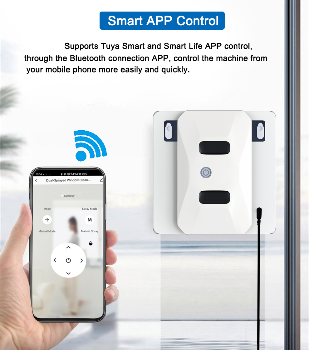Intelligent Double- water Spray Window Cleaning Robot