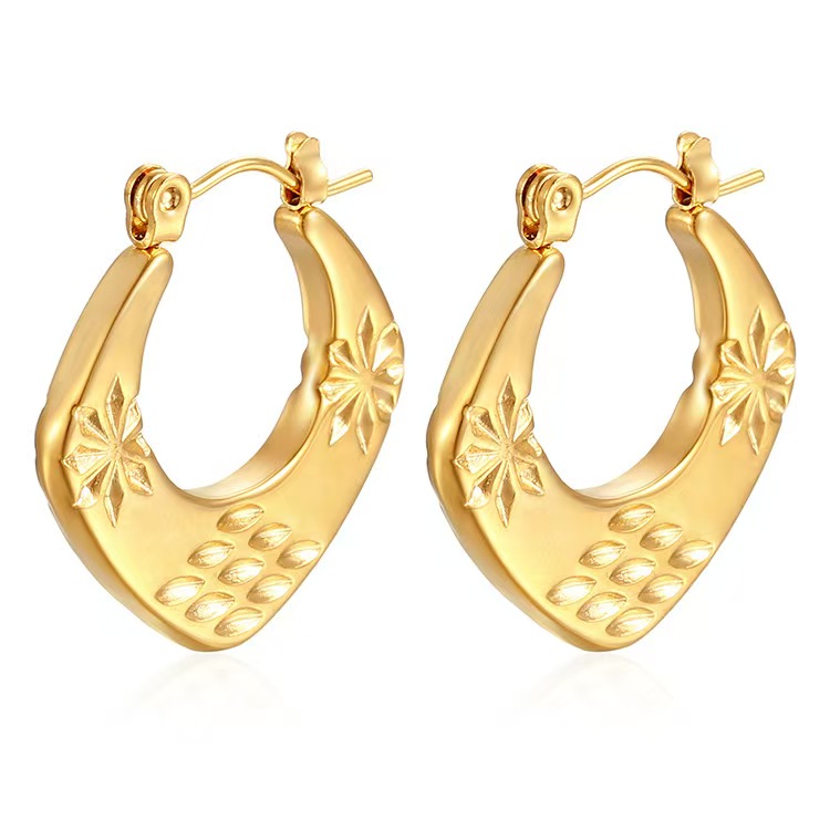 Cross border stainless steel minimalist women's earrings from Europe and America