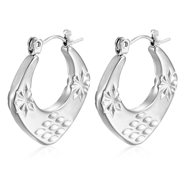 European and American fashion cross-border stainless steel temperament women's versatile earrings