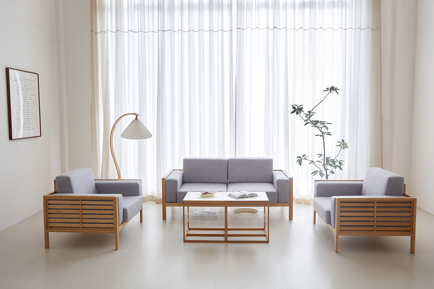 bamboo sofa set