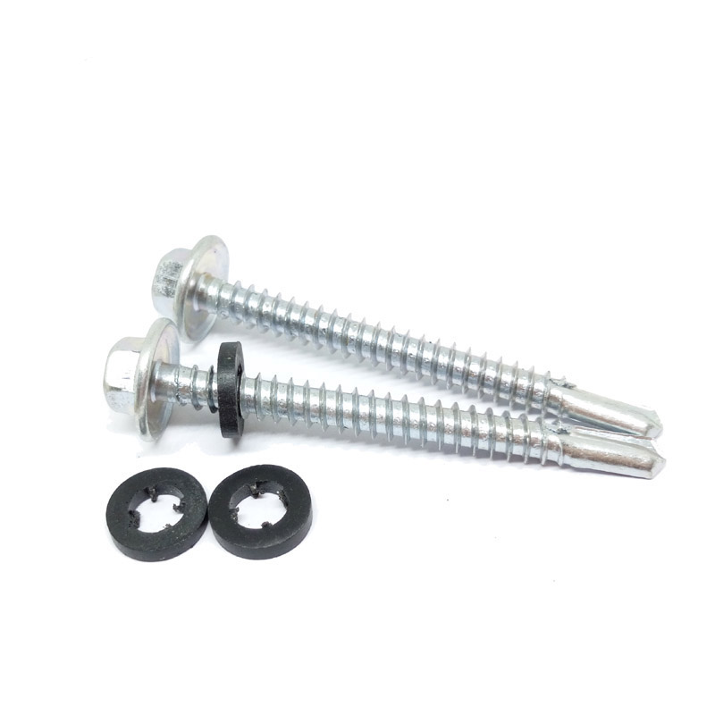 Hex self drilling screw with EPDM bonded washer