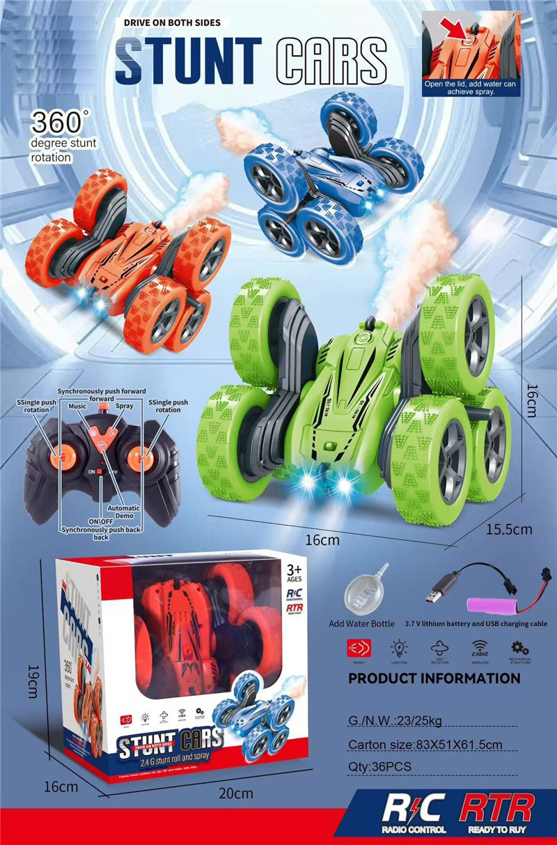 Rc Spray Double-Sided Car With Light & Music(Include Battery)
