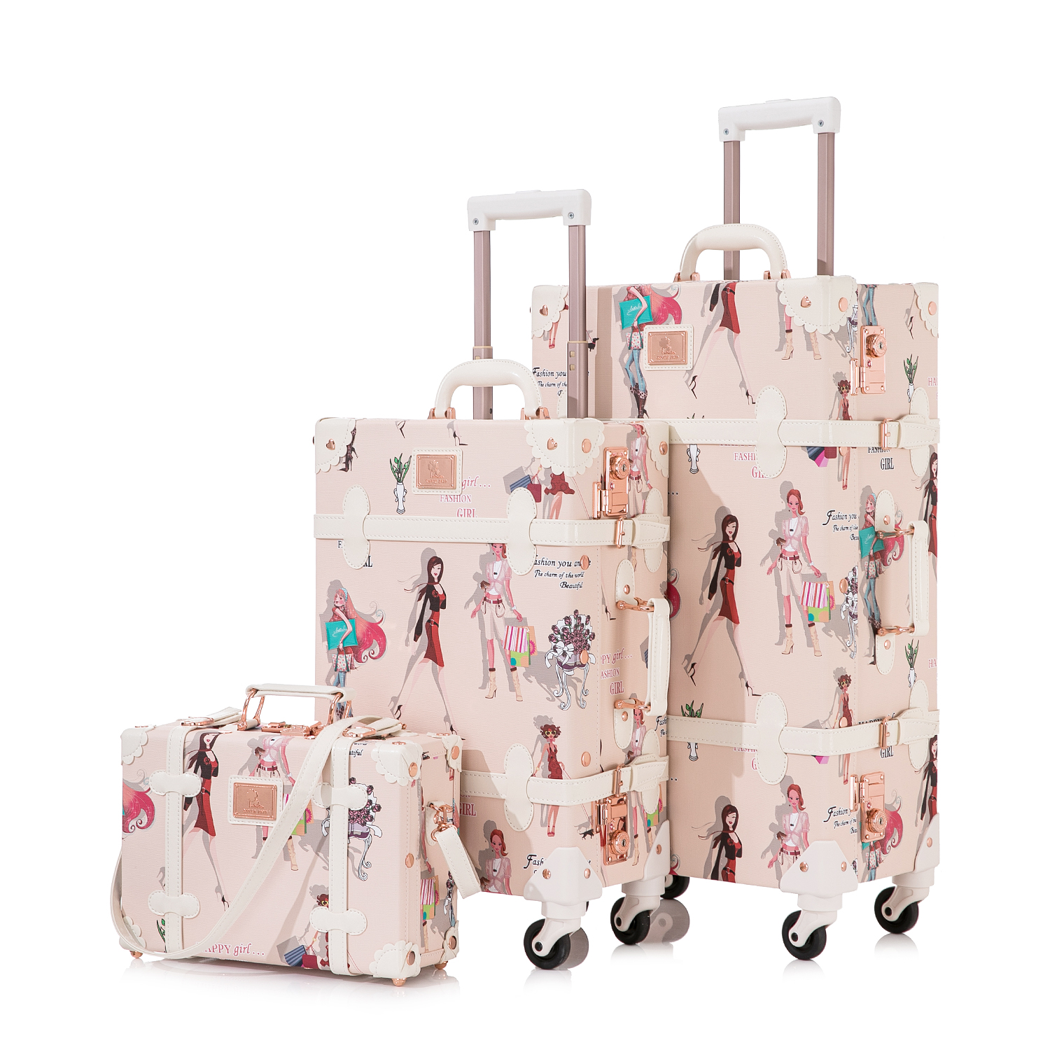UNIWALKER Vntage Suitcase Set, Retro Luggage Set