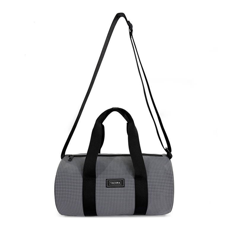 Grey Grid Leisure Crossbody Bag