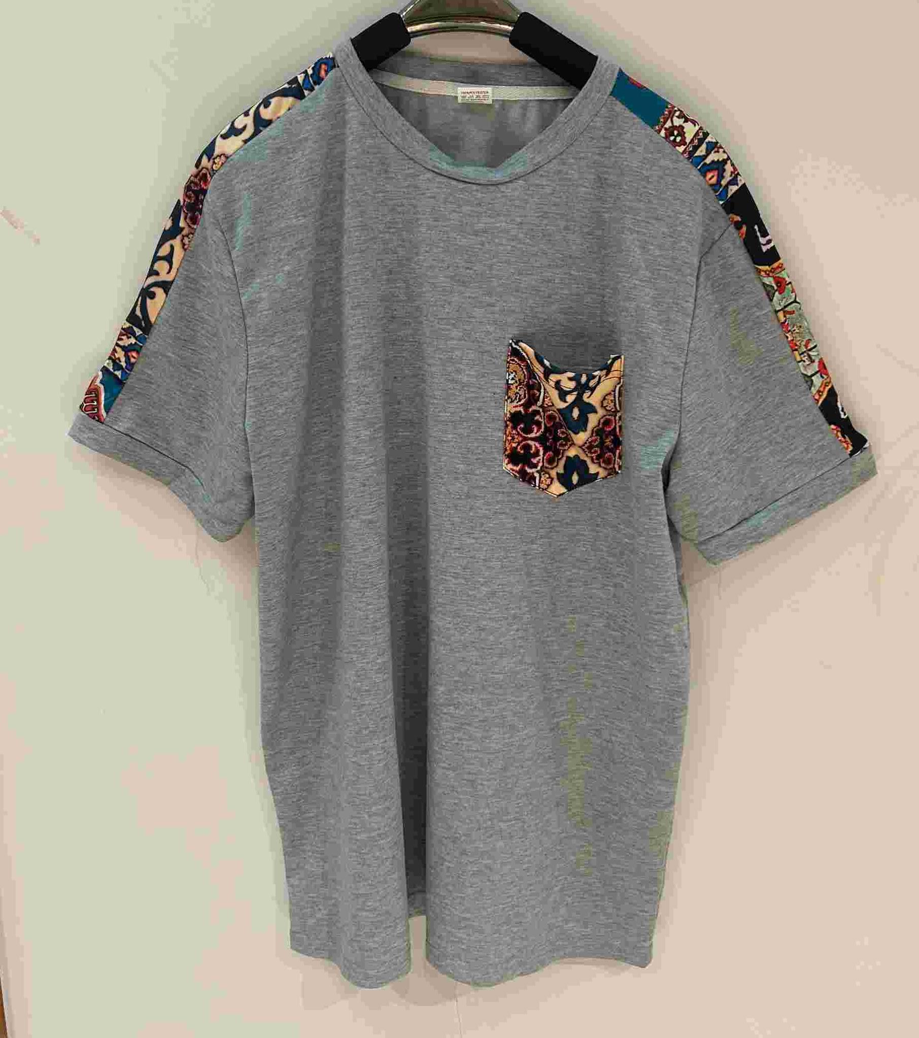 Polyester(100%) grey T shirt