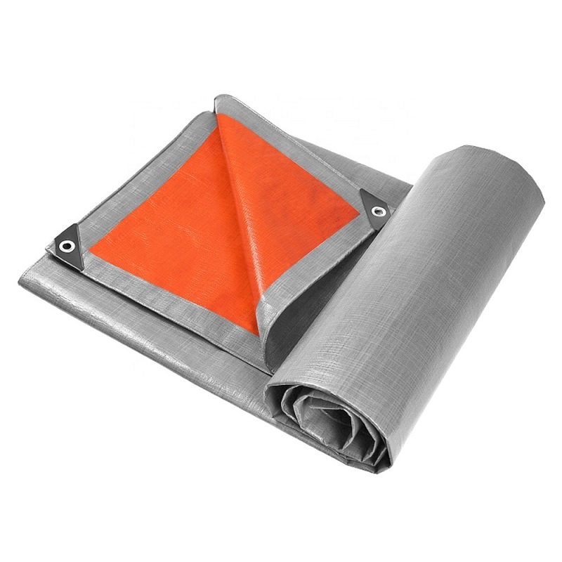 PE Waterproof Orange Silver Tarpaulin